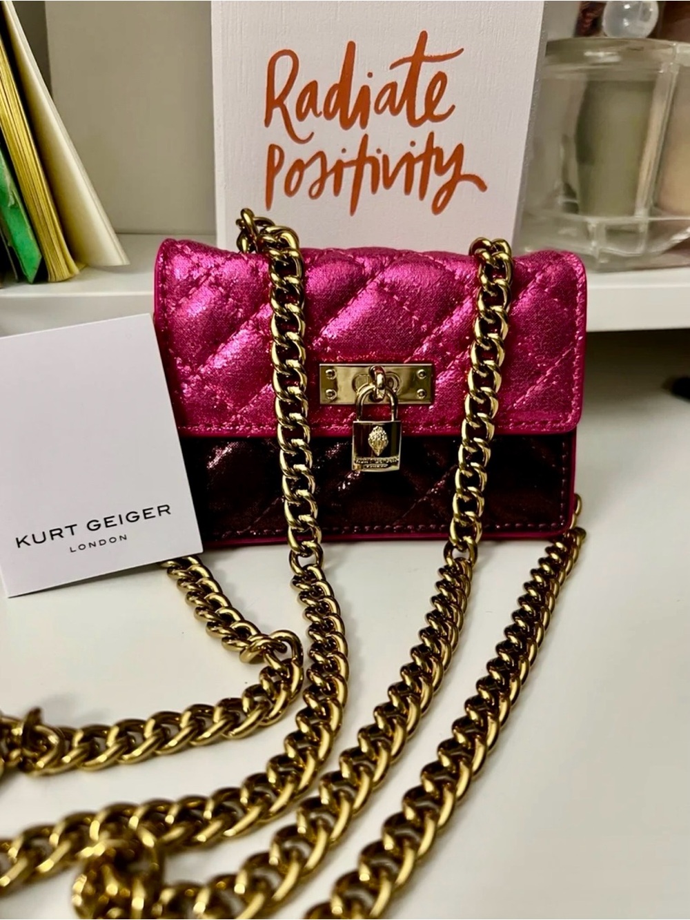 NWT Kurt Geiger London Micro Quilted  Crossbody Bag